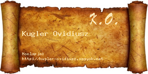 Kugler Ovidiusz névjegykártya